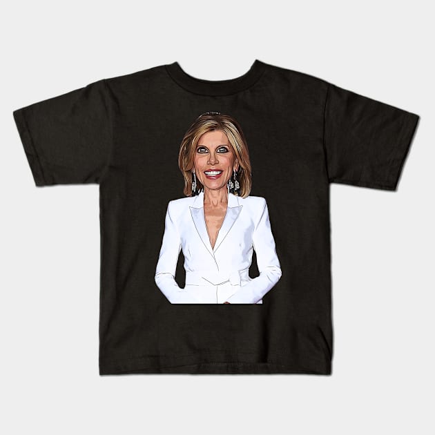 Christine Baranski Bobblehead Kids T-Shirt by baranskini